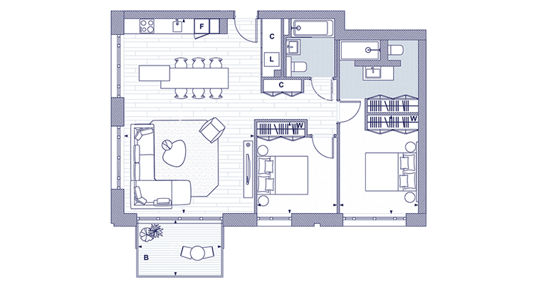 2 Bed Floorplan