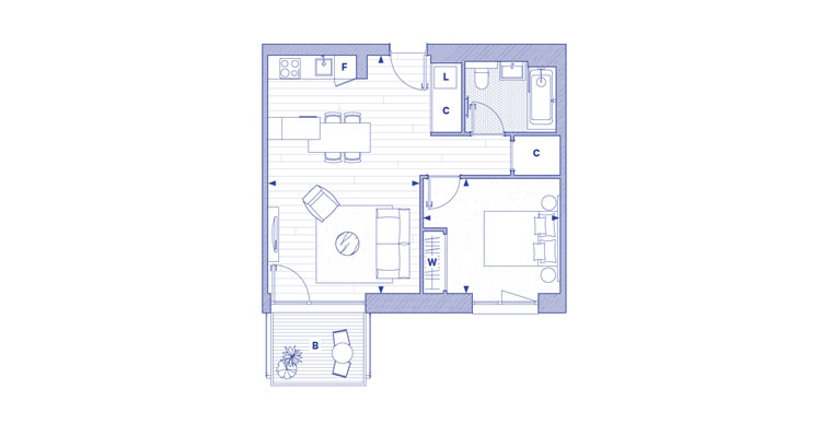 1 Bed Floorplan