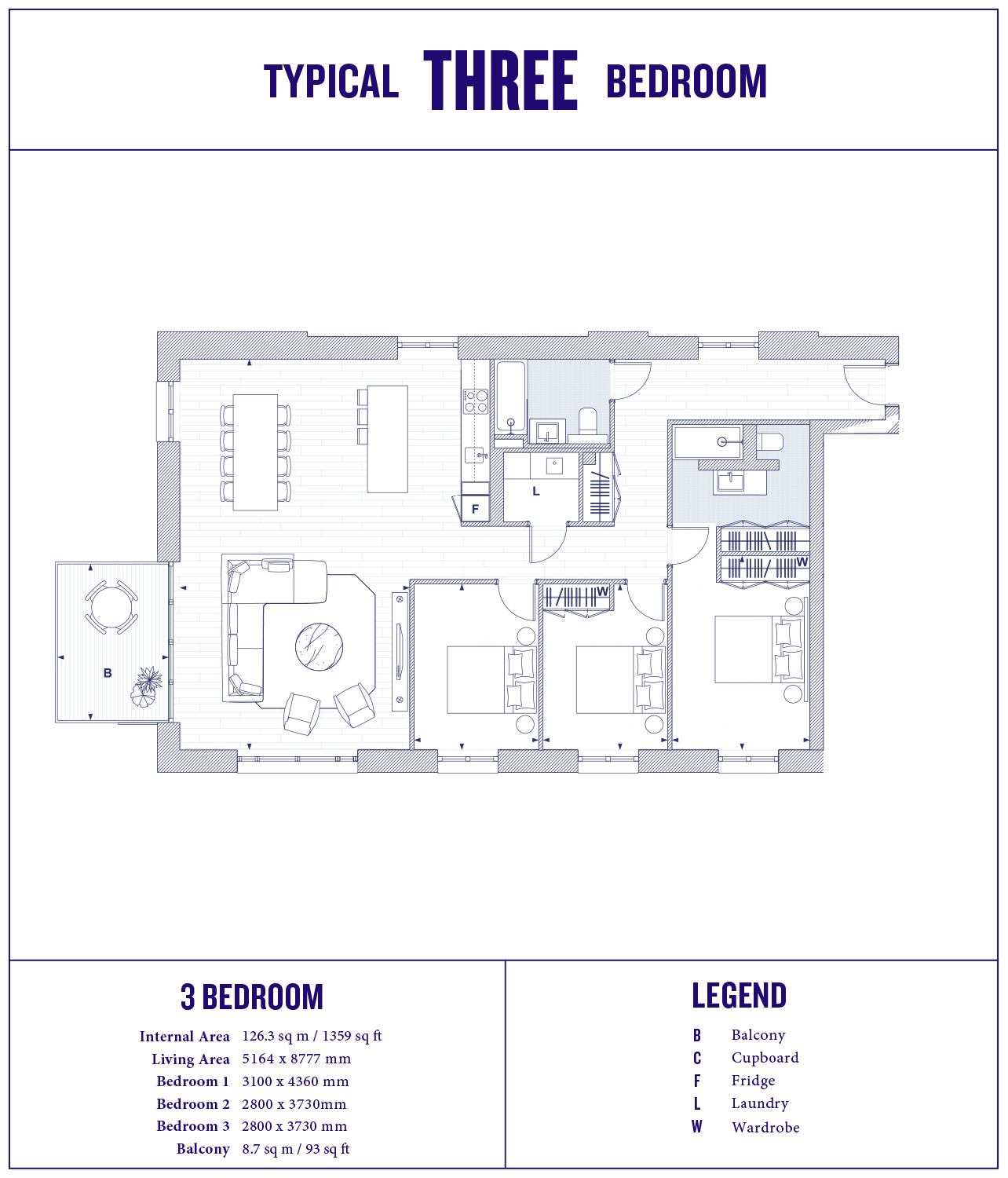 3 Bed Floorplan Large