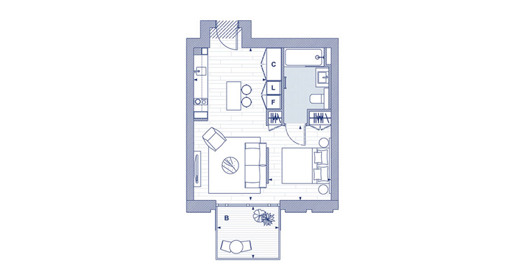 1 Bed Floorplan